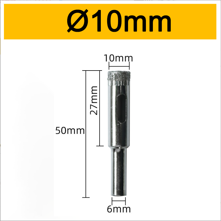 10mm Diamond Core Drill Bit Round Hole Opener for Marble Porcelain Tile Glass-Versatile Diamond Hole Saw