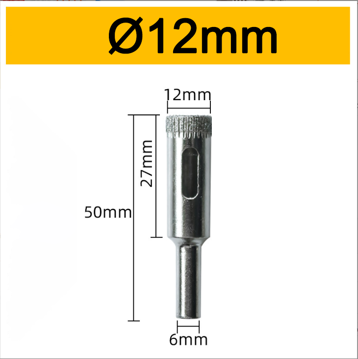 Custom Large Size 12mm Electroplating Diamond Glass Hole Saw Cutter Core Drill Bits for Marble Tile Porcelain