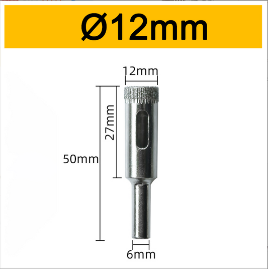 Custom Large Size 12mm Electroplating Diamond Glass Hole Saw Cutter Core Drill Bits for Marble Tile Porcelain