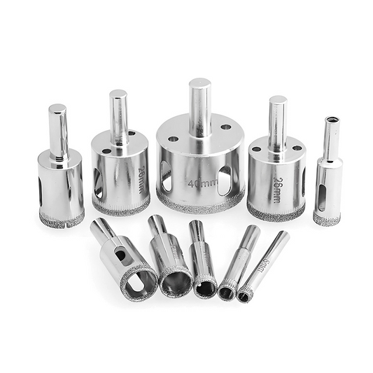 Diamond Drill Bits for Ceramic, Diamond Hole Saw Drill Bit Set Kit, Premium Glass Drill Bit for Bottles,Pots, Marble, Granite Stone