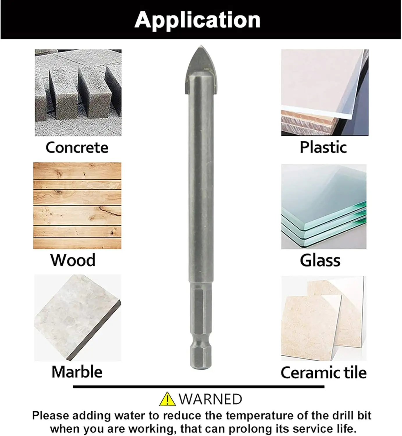 Spear Head Ceramic Porcelain Marble Tungsten Tile Glass Drill Bit