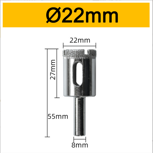 Electroplated 22mmDiamond Core Drill Bit Glass Tile Hole Saw Cutter for Glass