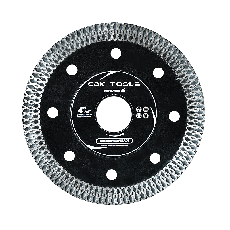 Factory Direct 4'' Diamond Sheet Turbine Saw Blade Thin Mesh Tile Cutting Disc 10mm Width OEM/ODM Supported