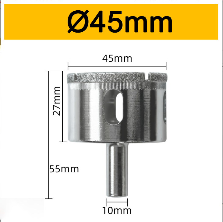 45mm Electroplated Diamond Grit Hole Saw Drill Bit for Ceramic Glass Tile Porcelain Marble