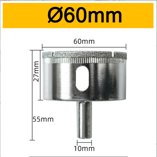 60mm Remover Tools Hole Saws Glass Ceramic Tiles Electroplated Diamond Core Drill Bits Glass Hole Saw and Glass Opener Hole Cutter