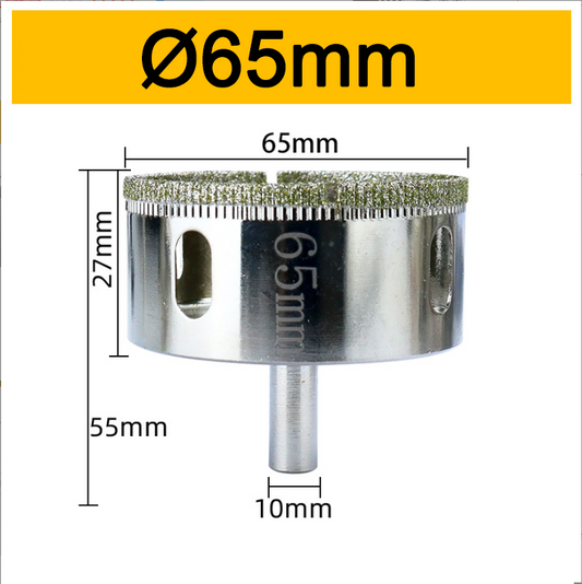 65mm Diamond Drilling Head Electroplated Diamond Hole Saw Core Drill Bit for Glass