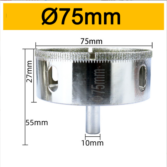 75mm Diamond Core Bit Straight Shank Core Drill Bit for Glass