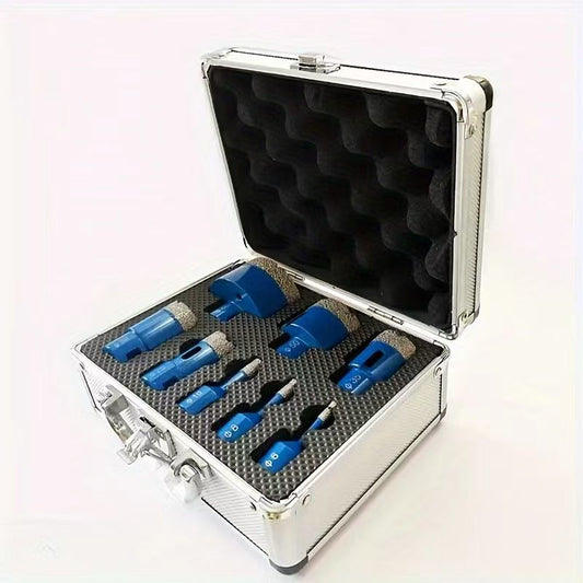 Diamond Crowns Brazed 8Pcs 6,8,10,25,32,35,50,68mm Core Drill Bit Sets for Concrete Granite Marble Ceramic Tile Cutting