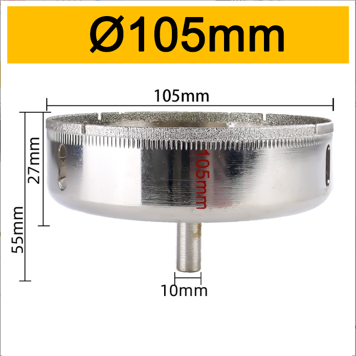 105mm Diamond Electroplated Hole Cutting Saw Core Drill Bit for Glass Ceramic Marble