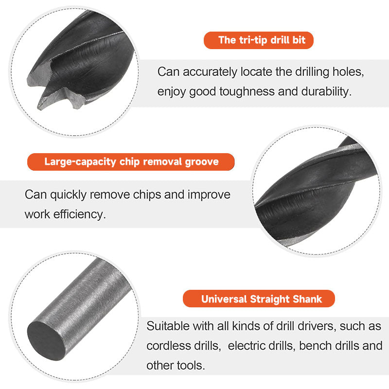 High Quality Double Flute Roll Forged Drill Bit Wood Working Brad Point Strict Standard Compliance