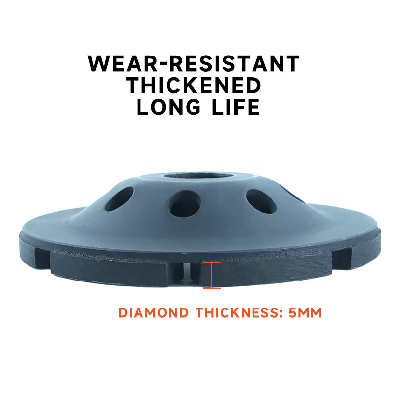 Large Size 7 Inch Sintered Single Row Diamond Wheel Cup with Holes for Concrete and Refractory Stone