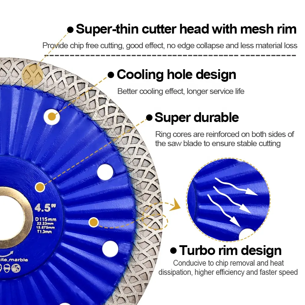 180mm Triangle Turbo Segment Diamond Saw Blade Stone Granite Cutting Disc