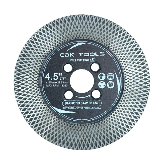 Diamond Cutting Wheel 4.5in X Mesh Turbine Saw Blade Cutter with Flange for Tile Marble Granite