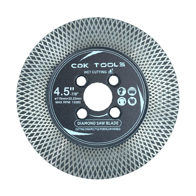 Diamond Cutting Wheel 4.5in X Mesh Turbine Saw Blade Cutter with Flange for Tile Marble Granite