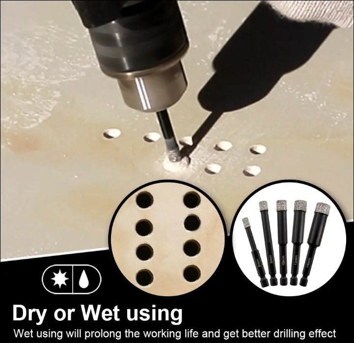 Factory Price High Efficiency Hex Shank Diamond Drill Bit Set Ceramic Tile Hole Opener Customized OEM Support 6mm 8mm Steel