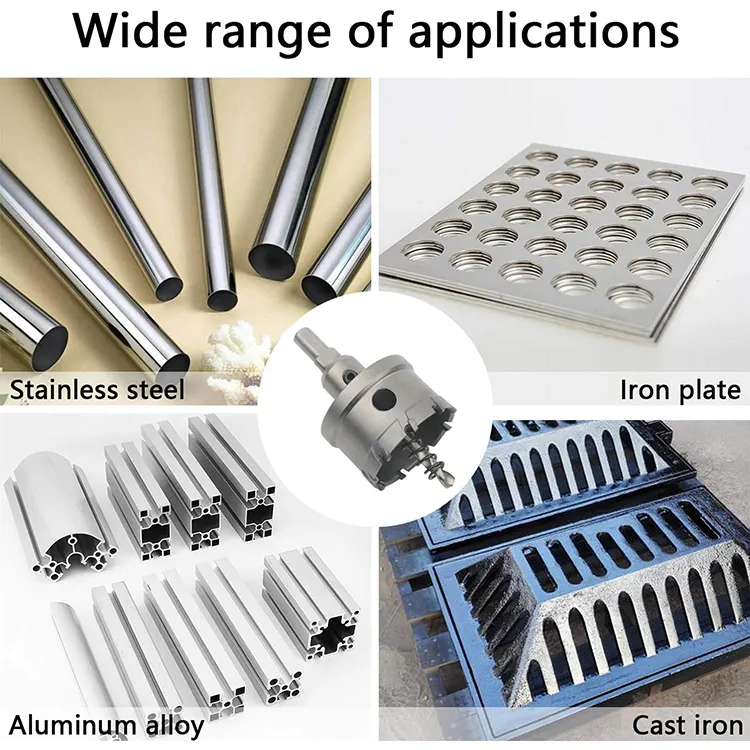 TCT Carbide Hole Cutter for Stainless Steel High Speed Steel Hole Saw Kit for Metal Wood Plastic Drilling