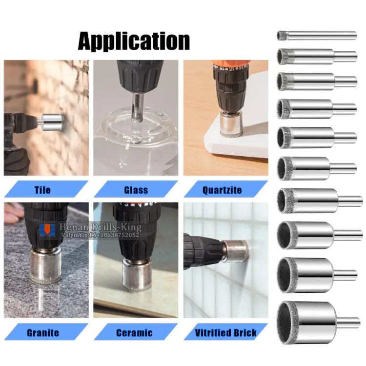 Diamond Drill Bits for Ceramic, Diamond Hole Saw Drill Bit Set Kit, Premium Glass Drill Bit for Bottles,Pots, Marble, Granite Stone