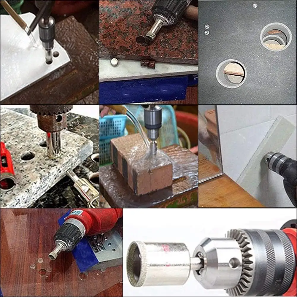 Diamond Drill Bits for Ceramic, Diamond Hole Saw Drill Bit Set Kit, Premium Glass Drill Bit for Bottles,Pots, Marble, Granite Stone