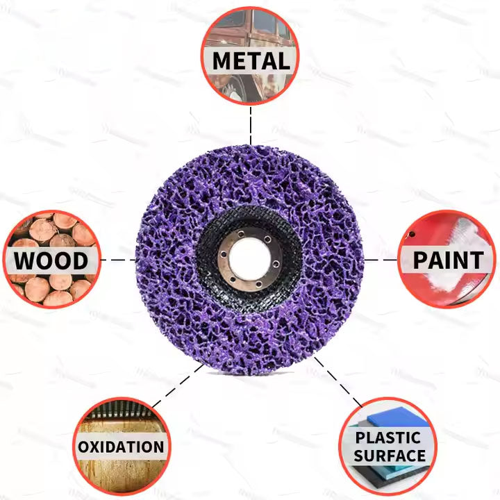 125mm Aluminum Oxide Silicon Carbide Clean Abrasive Black Strip Disc Sanding Disc Poly Strip Disc for Painting Rust