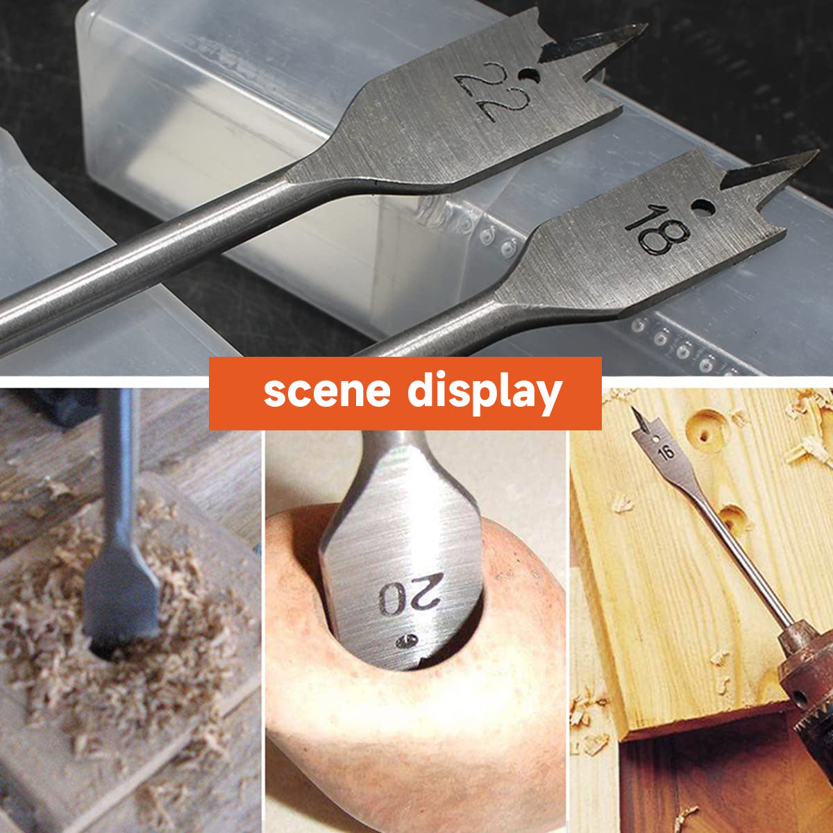 Tri-Point Paddle Brocas Para Madera Madeiras Flat Wood Spade Drill Bit for Wood Clean and Fast Drilling Trishula Working