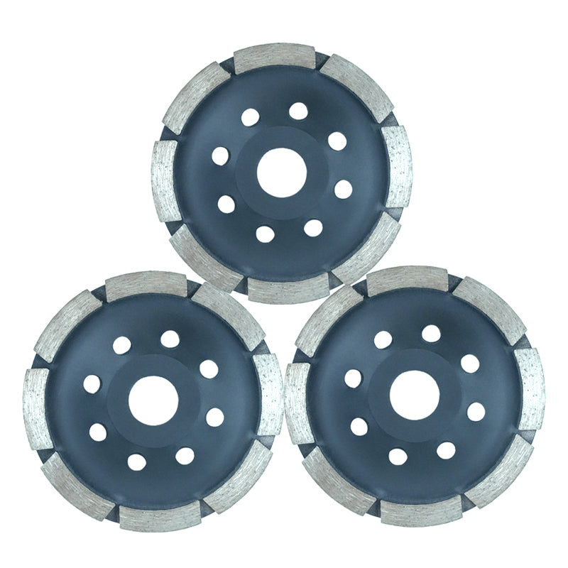 Large Size 7 Inch Sintered Single Row Diamond Wheel Cup with Holes for Concrete and Refractory Stone