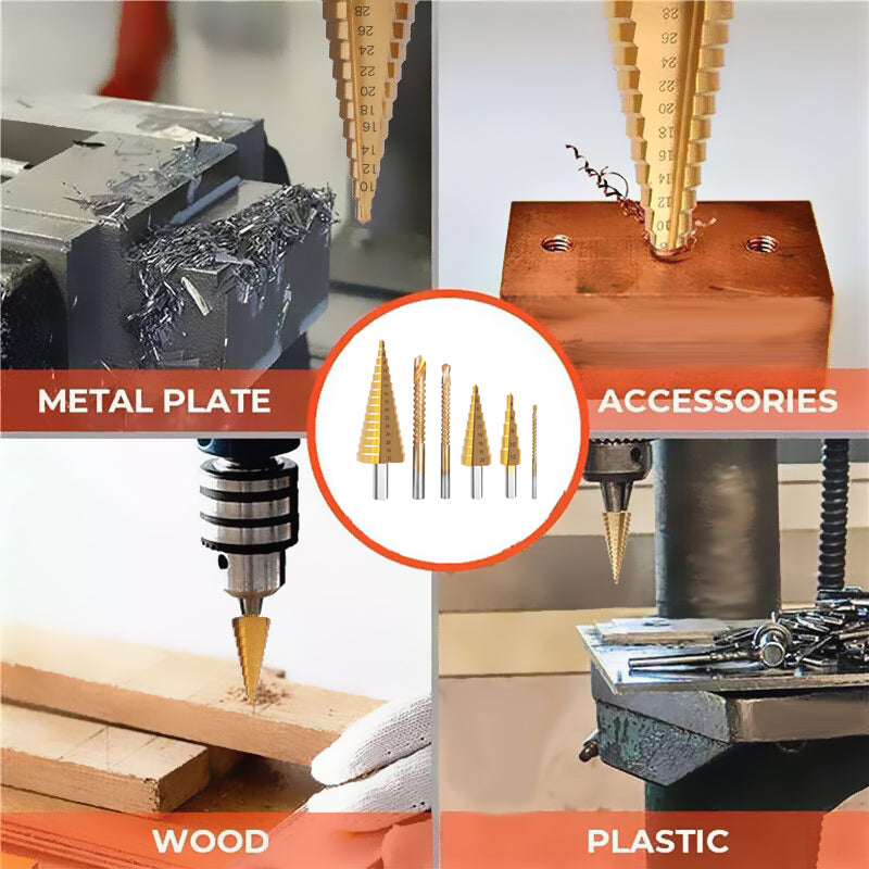 Step Drill Bit Straight Groove Hexagonal Shank Cutting Stainless Steel Wooden Plastic Sheet Metal Hole Custom