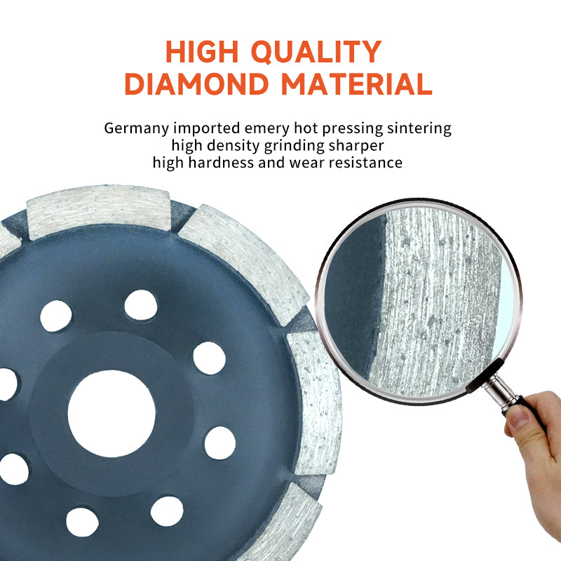 Large Size 7 Inch Sintered Single Row Diamond Wheel Cup with Holes for Concrete and Refractory Stone