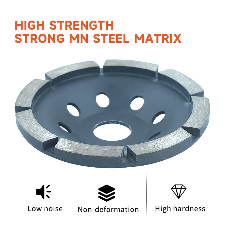 Large Size 7 Inch Sintered Single Row Diamond Wheel Cup with Holes for Concrete and Refractory Stone